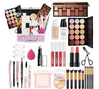 MKNZOME Kit de maquillage professionnel complet pour femme Trousse de maquillage portable Palette de fards à paupières fond de teint rouge à lèvres pour femmes filles