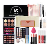 MKNZOME Kit de maquillage professionnel complet pour femme Trousse de maquillage portable Palette de fards à paupières fond de teint rouge à lèvres pour femmes filles