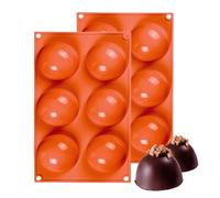 MKNZOME Lot de 2 moules en silicone à 6 cavités en forme de demi-sphère pour chocolat, gâteau, gelée, mousse en dôme, bonbons, bombes à crème glacée