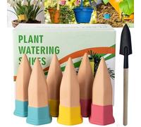 MKNZOME Lot de 6 Oyas Plantes Interieur, Arrosage Goutte à Goutte Ollas Terre Cuite, Irrigation à Cône d'argile, Système d'Arrosage Automatique pour Plante Intérieur & Extérieur en Vacances