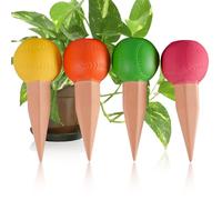 MKNZOME Oyas a Planter Terre Cuite, 4 Pièces Arrosage Goutte à Goutte Ollas Terre Cuite Arrosage Automatique Plantes Irrigation Goutte a Goutte Bouteille pour Jardin Maison Intérieur Extérieur