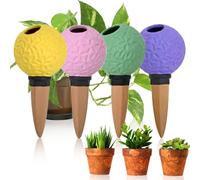 MKNZOME Oyas a Planter Terre Cuite, 4 Pièces Arrosage Goutte à Goutte Ollas Terre Cuite Arrosage Automatique Plantes Irrigation Goutte a Goutte Bouteille pour Jardin Maison Intérieur Extérieur