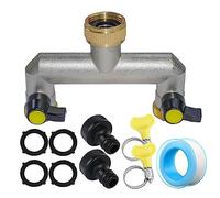 MKNZOME Robinet Double Machine a Laver, Robinet Double Sortie, Adaptateur Robinet Tuyau Arrosage pour Jardin, Répartiteur d'eau 2 Voies, pour Machine à Laver, Cuisine, Jardin