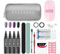 MKNZOME Stylo de vernis à ongles, 3 en 1 Une étape Nail Gel Pen avec 6W Lampe UV et Complet Manucure Outils, Pas besoin de base de couche supérieure pour nail art, Kit de Vernis à Ongles#3