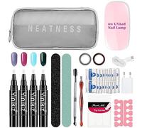 MKNZOME Stylo de vernis à ongles, 3 en 1 Une étape Nail Gel Pen avec 6W Lampe UV et Complet Manucure Outils, Pas besoin de base de couche supérieure pour nail art, Kit de Vernis à Ongles#5