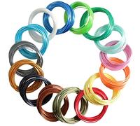 MKOEM Lot de 16 recharges de filament PLA en soie de 1,75 mm pour imprimante 3D FDM et stylo 3D, 4 m de chaque couleur, total de 64 m, compatible avec les imprimantes 3D FDM et les stylos 3D, non compatible avec les stylos 3Doodler