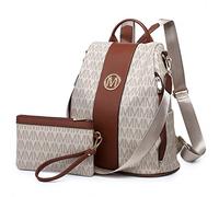 MKP COLLECTION Sac à dos léger pour femme avec poches multiples et antivol, sac à dos d'école, sac à main avec dragonne