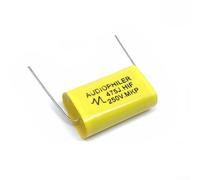 MKP Condensateur axial sans électrode 4,7 uF 250 V, condensateur fixe à film polyester pour circuits croisés audio HiFi, polypropylène métallisé auto-cicatrisant avec