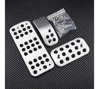 MKptopia 3 pièces Kit de pédales en aluminium pour voiture Ensemble de pédales de frein, d'accélérateur et d'embrayage compatible avec Peugeot 206 206 CC