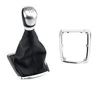 MKptopia 6 Vitesses Argent Pommeau Levier à Changement HandBall Galaxy Guêtière Botte Étui en Cuir Compatible avec Fo-rd Fo-cus 2 MK2 FL C-MAX 2006-2011 MK3 MK4 MK7 Galaxy