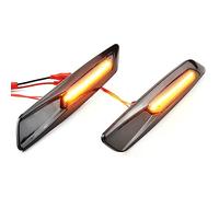 MKptopia Clignotant latéral dynamique à LED compatible avec BM-W Série 1 3 5 F30 E90 E91 E92 E93 E46 E60 E61 (Noir)