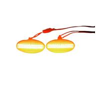 MKptopia Feu de clignotant latéral LED pour garde-boue avant compatible avec Pe-ugeot 307 206 207 407 107 1007 108 607 - Verre blanc (version mise à jour)