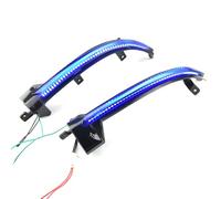 MKptopia Feu de clignotant LED lampe latérale, 1 paire d'indicateurs de miroir de flèche clignotant dynamique, compatible avec V-W Touareg II MK2 7P 2010-2018 Jaune + Bleu