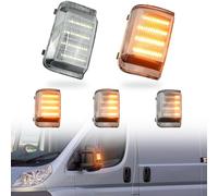 MKptopia LED dynamique marqueur latéral clignotant séquentiel compatible avec Peu-geot Boxer Fia-t Ducato 2006-2019 - Verre blanc (version mise à jour)