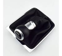 MKptopia Levier de changement de vitesse en cuir Compatible avec VW Pas-sat B6 2005-2011 6 vitesses Argenté