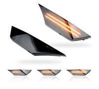 MKptopia Lot de 2 feux de signalisation latéraux LED fumés à flux dynamique Compatible avec la 10ème génération de Civic 2016-2021