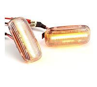 MKptopia Lot de 2 lumières LED de signal de rotation dynamique, indicateur latéral de garde-boue, indicateur séquentiel Compatible avec au-di A3 S3 8P A4 S4 RS4 B6 B7 A6 S6 RS6 C6-verre blanc