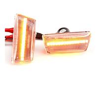 MKptopia Lot de 2 marqueurs LED dynamiques latéraux clignotants séquentiels compatibles avec O-pel Insig-nia As-tra H Za-fira B Cor-sa D Compatible avec Che-vrolet Cru-ze-verre blanc