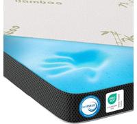 MKS 7cm Gel Surmatelas 140 x 190 cm, H3 Mémoire de Forme Viscoélastique, sur Matelas Mousse Ferme & Moelleux, Housse Bambou Amovible, Respirant & Rafraîchissant, Système Antidérapant