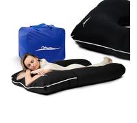 MKS Coussin de Grossesse pour Dormir 100x150 cm - Oreiller de Grossesse Ergonomique en U - Grand Support d’Allaitement - Accessoire maternité Lavable en Bambou Doux - (Coton/Noir)