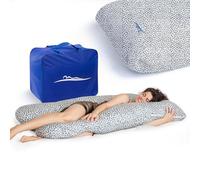 MKS Coussin de Grossesse pour Dormir 100x150 cm - Oreiller de Grossesse Ergonomique en U - Grand Support d’Allaitement - Accessoire maternité Lavable en Bambou Doux - (Coton/Arôme)