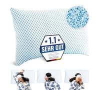 MKS Oreiller en mousse à mémoire de forme, 50 x 70 cm, ergonomique, en gel, pour dormir sur le côté et sur le dos, respirant, avec housse amovible, doux, pour adultes