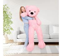 MKS Ours en Rose Peluche 180 cm & Ours Rose XXL - Nounours Géant - Pink Teddy Bear - Doudou Géant - Ours en Peluche Très Grande Taille - Gros Nounours en Peluche