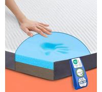 MKS Réversible 2-en-1 Gel Surmatelas 180 x 200 x 5 cm H3 & H4 - Mémoire de Forme Viscoélastique - Mattress Topper Mousse Respirant & Rafraîchissant - sur-Matelas Adulte avec Housse Bambou