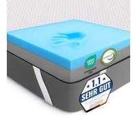 MKS Surmatelas 80 x 200 Memoire de Forme 5cm Réversible 2-en-1 H3 & H4 - Mattress Topper Mousse Gel Viscoélastique - sur Matelas Respirant & Rafraîchissant - sur-Matelas pour Adulte avec Bambou