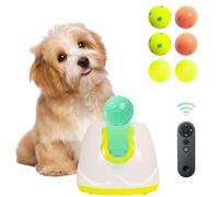 MKSY Lanceur automatique de balle pour chien, lanceur de balle pour chien, jouet interactif pour animaux de compagnie avec boules (jaune avec télécommande)