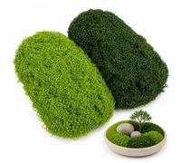 MKtoko Mousse Artificielle 200g (100g Vert Foncé + 100g Vert Clair), Fausse Mousse Décorative pour Artisanat, Terrarium, Mur Végétal, Faux Gazon Extérieur et Intérieur, Décoration Florale