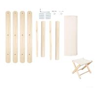 MKTOLHUs Tabouret avec cadre en bois 33 x 27,5 cm pour utilisation en | Se replie à plat, rangement facile, léger de moins de 1 kg, tient dans les sacs à dos, parfait pour les sentiers de randonnée