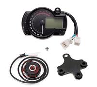 MKVAXR 15000 tr/min Moto Moderne Lumière Numérique LCD Jauge Compteur De Vitesse Tachymètre Odomètre Réglable 7 Couleurs Indicateur de données de trajet moto(Lavender)