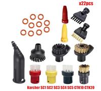 MKVAXR Accessoires Brosse à buse en nylon for aspirateur à vapeur portatif SC1 SC2 SC3 SC4 SC5 SC7 CTK10 CTK20 Pièces de rechange Pièces détachées pour nettoyeur vapeur(Set9)