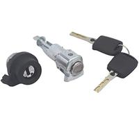 MKVAXR Actionneur de Serrure de Porte Automatique Al196 1Z0837167C 6Y0898167E Ensemble de Serrure Complet Interrupteur d'allumage Cylindre Baril Porte Gauche, pour Skoda, pour Octavia(Black 2PCS Set)