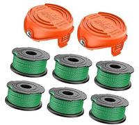 MKVAXR Bobine de fil de coupe-bordures Black & Decker, 2 mm, 6 m, bobines de rechange à alimentation automatique, for coupe-bordures GL8033 et GL9035, capuchon for coupe-bordures 90583594 (6 bobines +