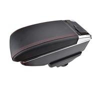 MKVAXR Boîte de rangement Console centrale plateau en cuir accoudoir double couche, for Skoda, for Octavia, A7 5E 2014-2017 Accoudoir central d'habitacle(Red thread)