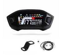 MKVAXR Compteur de vitesse de moto LCD Cylindre 1 2 4 Cylindre 13000 RPM Rétroéclairage en option Odomètre numérique Tachymètre Compteur de vitesse moto(Sensor and bracket)