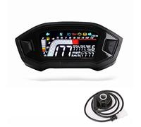 MKVAXR Compteur de vitesse de moto LCD Cylindre 1 2 4 Cylindre 13000 RPM Rétroéclairage en option Odomètre numérique Tachymètre Compteur de vitesse moto(With Sensor-B)