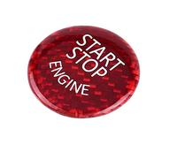 MKVAXR Couvercle de commutateur de bouton de démarrage et d'arrêt de moteur de voiture en fibre de carbone rouge décoration universelle, for BMW, série 1-7 X1 X3-X6 accessoires de voiture Panneau déco