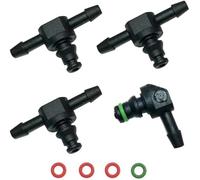 MKVAXR Ensemble de 4 connecteurs conduite carburant, connecteur retour d'injecteur, for huile, comprend 3 en T et 1 L, for tuyau, for Bosch, 110 Tuyau de retour de carburant