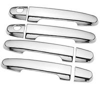 MKVAXR Garniture de Bol de Couvercle de poignée de Porte de Voiture en Fibre de Carbone chromée, for Toyota, Hilux Vigo 2005-2014 Couvre-poignées de Porte de Voiture(Silver 2 Keyhole)