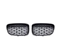MKVAXR Grille de calandre en diamant noir chromé 1 paire de pièces de réparation anti-résistance extérieures, for BMW, for série 1 F20 F21 2011 2012 2013 2014 Grille de radiateur(Mint)