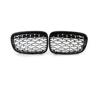 MKVAXR Grille de calandre en diamant noir chromé 1 paire de pièces de réparation anti-résistance extérieures, for BMW, for série 1 F20 F21 2011 2012 2013 2014 Grille de radiateur(Grass Green)