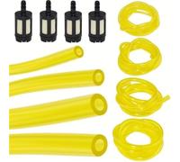 MKVAXR Kit de 15 raccords tuyau carburant for débroussailleuse, conduite universelle avec poire d'amorçage et joint réservoir, for, tondeuse, taille-haie Tuyau de retour de carburant(BLACK 8 Pcs)