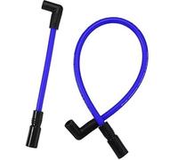 MKVAXR Kit de 2 fils de bougie d'allumage 10,4 mm 10 mm DYNA-409BL en silicone bleu Câble d'allumage