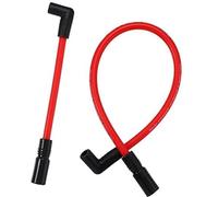MKVAXR Kit de 2 fils de bougie d'allumage 10,4 mm 10 mm DYNA-409RD en silicone rouge Câble d'allumage