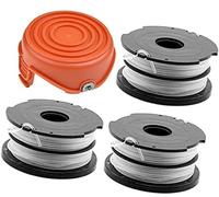 MKVAXR Kit de Remplacement for débroussailleuse Black Decker GL675 GL680 GL685 GL686 GL687 GL690: 1 Capuchon, 3 bobines de Fil Remplacement de la Bobine de la Tondeuse à Gazon