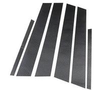 MKVAXR Lot de 6 Garnitures de Couverture de Montant de fenêtre de Porte de Voiture, for Peugeot, 207 2006-2012, A-Noir Accents extérieurs pour fenêtres(Black B-Carbon Fiber Look)