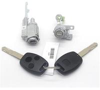 MKVAXR Moteur de Serrure de Porte côté conducteur Ensemble Complet de serrures, Interrupteur d'allumage, Baril de Porte, pour Accord 2003 - 2007 Automobile(Black IG S Switch L Lock)